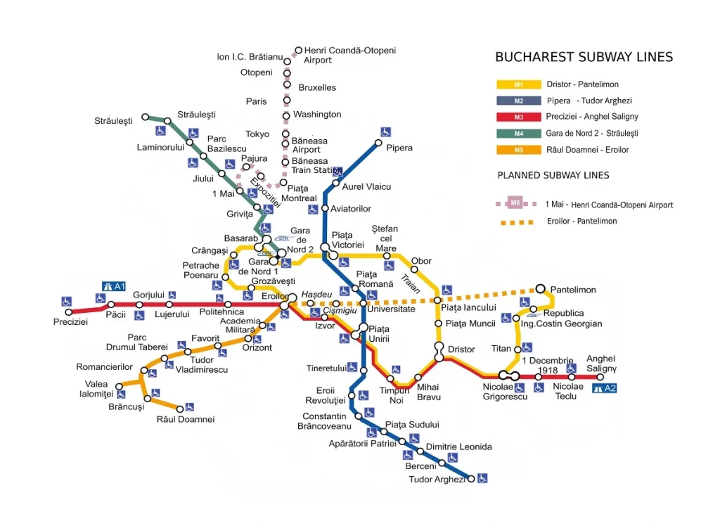 carte métro bucarest