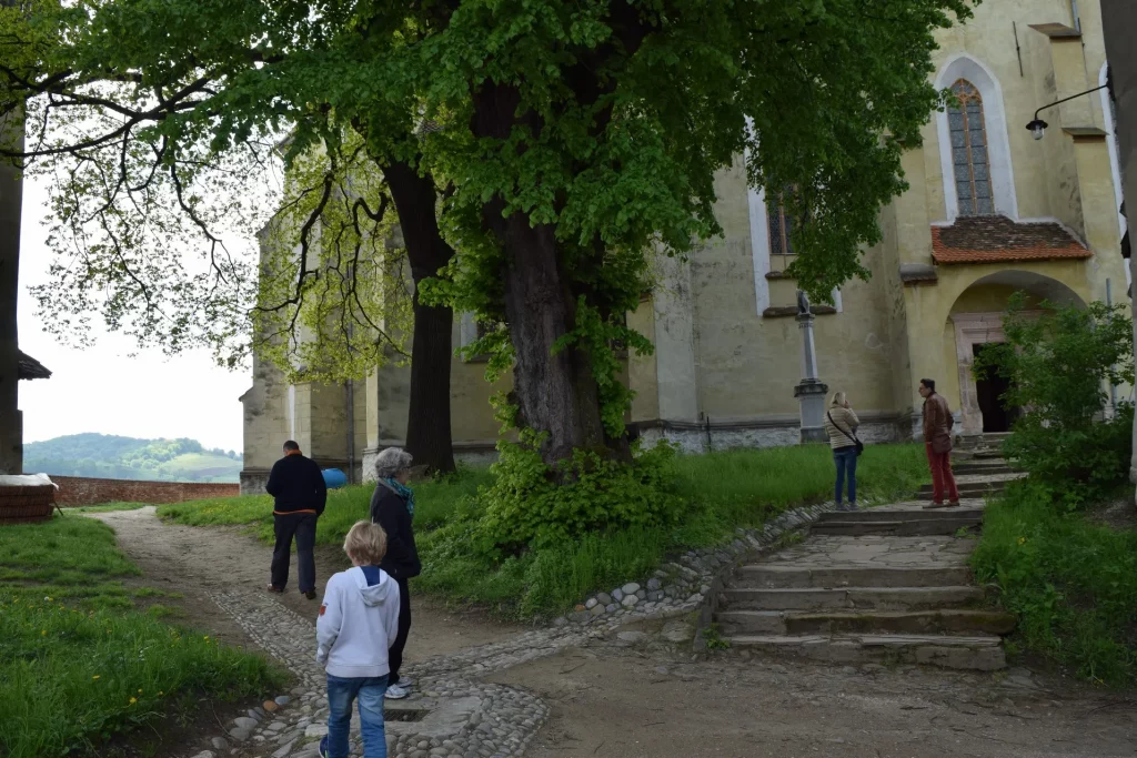 dans le jardin de l'église de Biertan